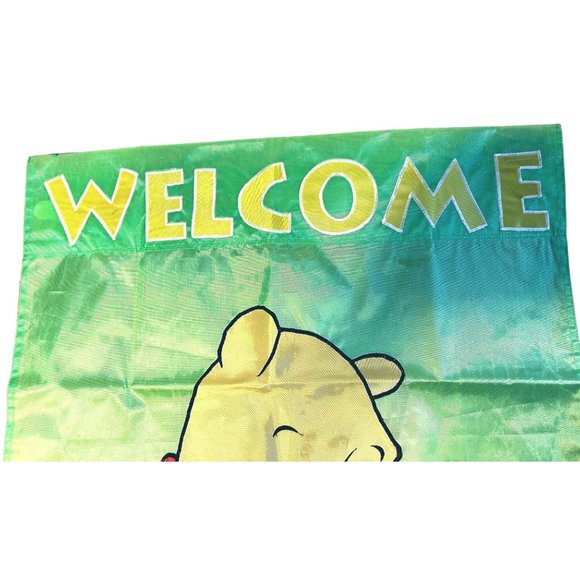 VTG Disney 1998 Pooh 100 Acre Collection Embroidered 100% Nylon Yard Flag 43x27 - Picture 3 of 9